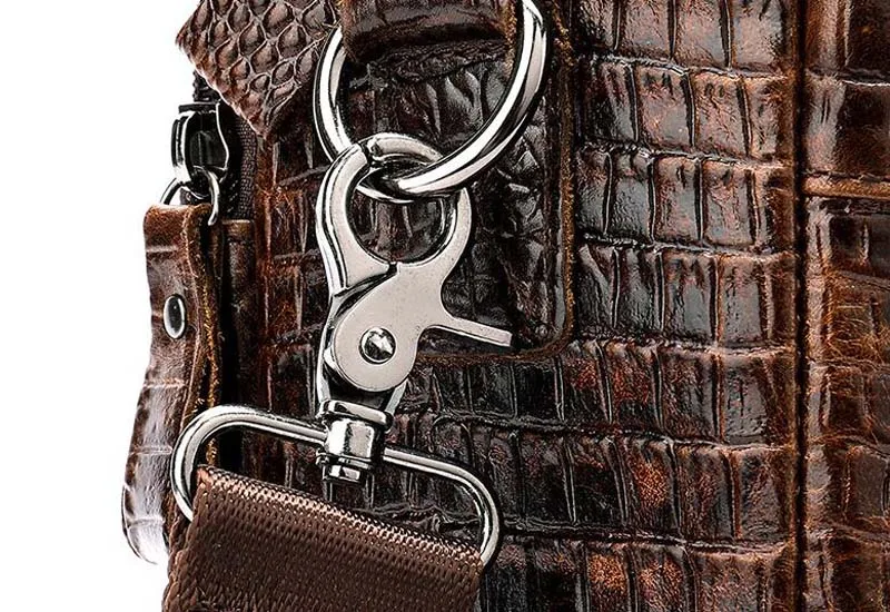 Мужские сумки через плечо Сумки-почтальонки из натуральной кожи модный портфель для ноутбука с крокодиловым узором высокое качество сумки-тоут
