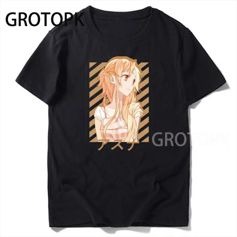 Мужские свободные футболки с рисунком из японского аниме Sword Art Online повседневные