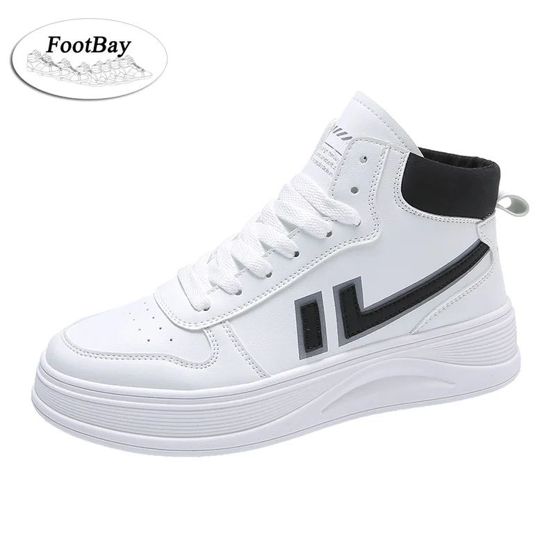 

Кроссовки женские на платформе, Вулканизированная подошва, белые, 2021