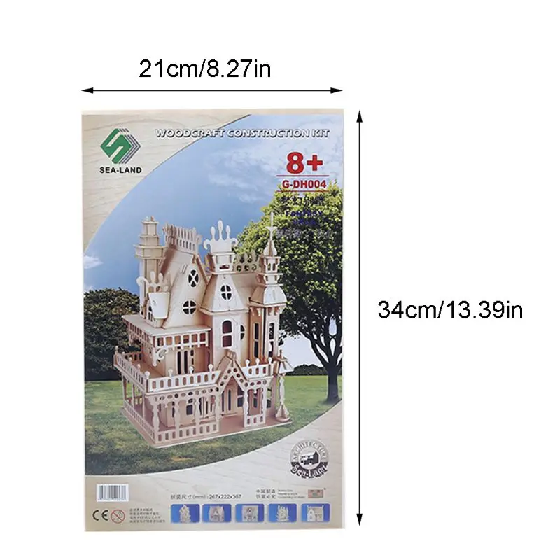 

Wooden Fantasy Villa 3D Puzzle DIY Miniature Building Dollhouse Models for Adult