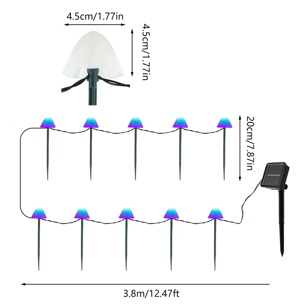 

Solar LED Light Outdoor Mushroom Garden Decoration Garland Furniture Decor Solar Cell Fairy Lights Lights IP66 Waterproof Garden