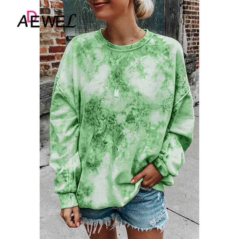 Женская толстовка с длинным рукавом ADEWEL повседневная разноцветная Толстовка