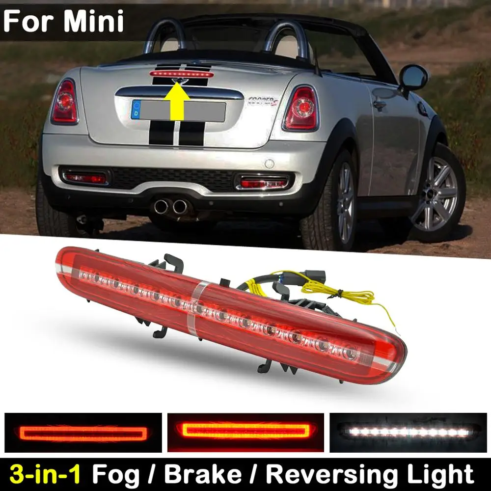 Для мини R56 LCI R57 R58 R59 Красные линзы 3 в 1 светодиодный задний желтый туман