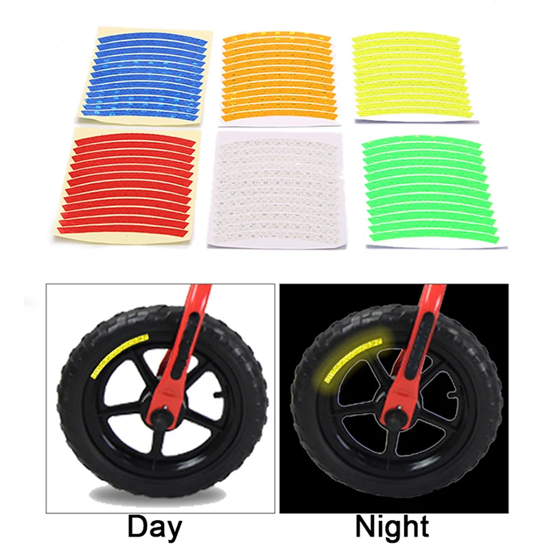

12Pcs/Sheet Bike Reflective Stickers Cycling Warning Reflector Tape Brighted Wrap Cover