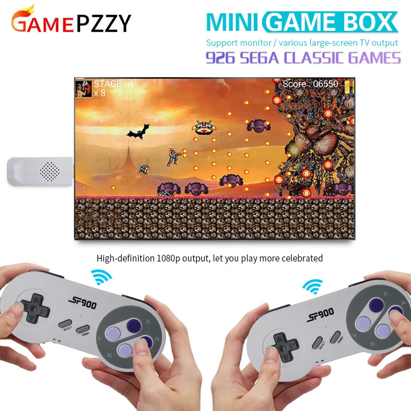 16-битная Беспроводная Ретро игровая консоль MD для Sega Genesis Game Stick HDMI-совместима с