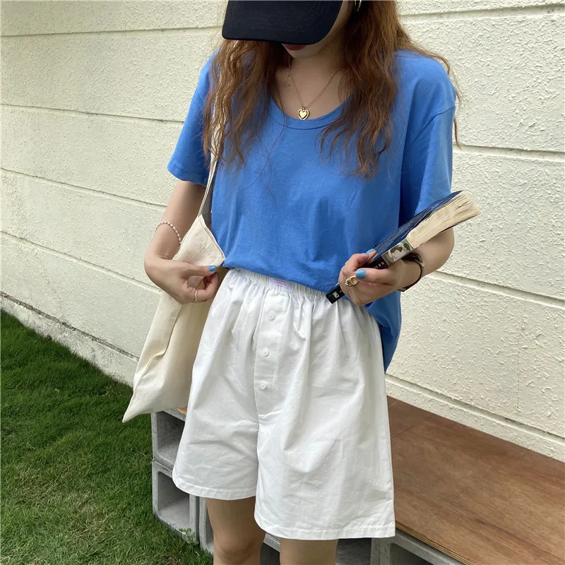 

Alien Kitty Short-Sleeved Pullovers 2021 Brief Basewear Solid Fashion Chic Loose Hot Tops Summer Casual Tee Gentle T-shirts