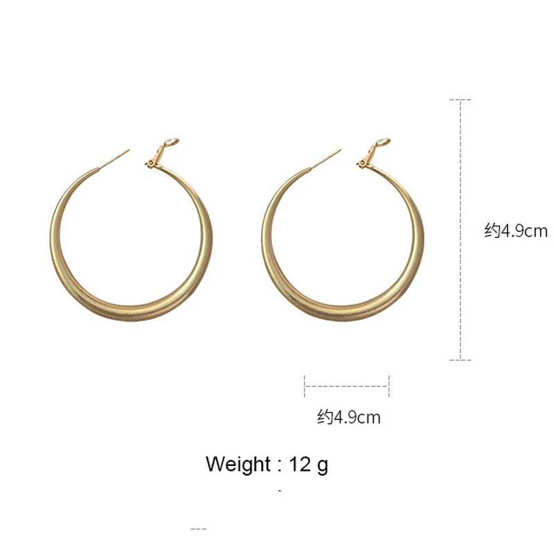 

USTAR Round Hoop Earrings for Women 2019 Modern Fashion Jewelry Earrings Gold color Geometric hanging Accessories gifts