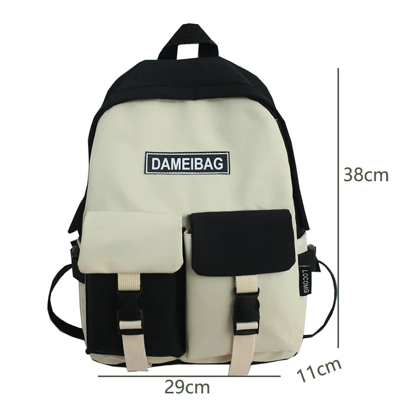 

Oxford Panelled Backpack Women Student School Bag for Girls Teen Middle High School Back Pack Preppy Style Casual Multifunction