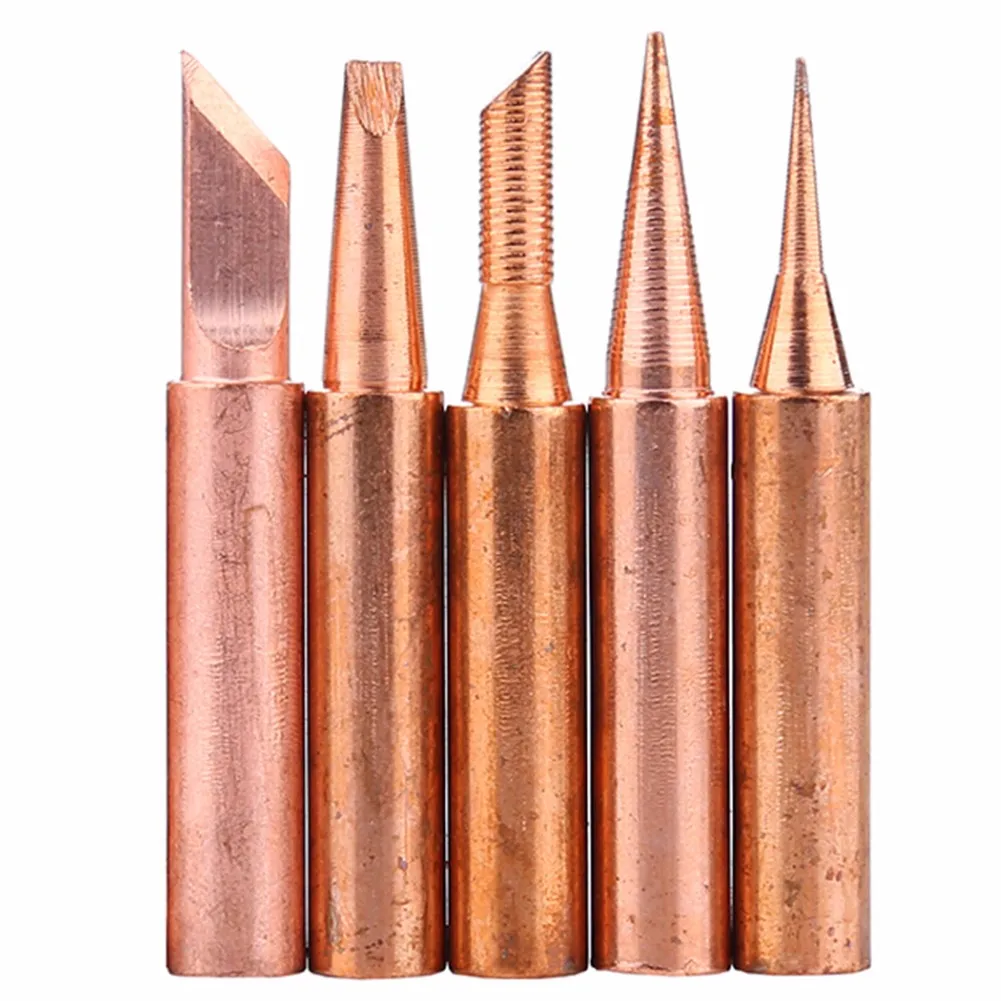

5Pcs Set 900M-T Soldering Tip Solder Iron Welding Tips Soldering Tools Pure Copper Five-piece Electric Soldering Iron Universal