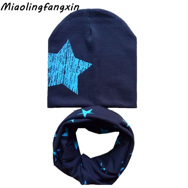 Осенне зимний детский комплект из шапки и шарфа хлопковые детские шапочки шарфы