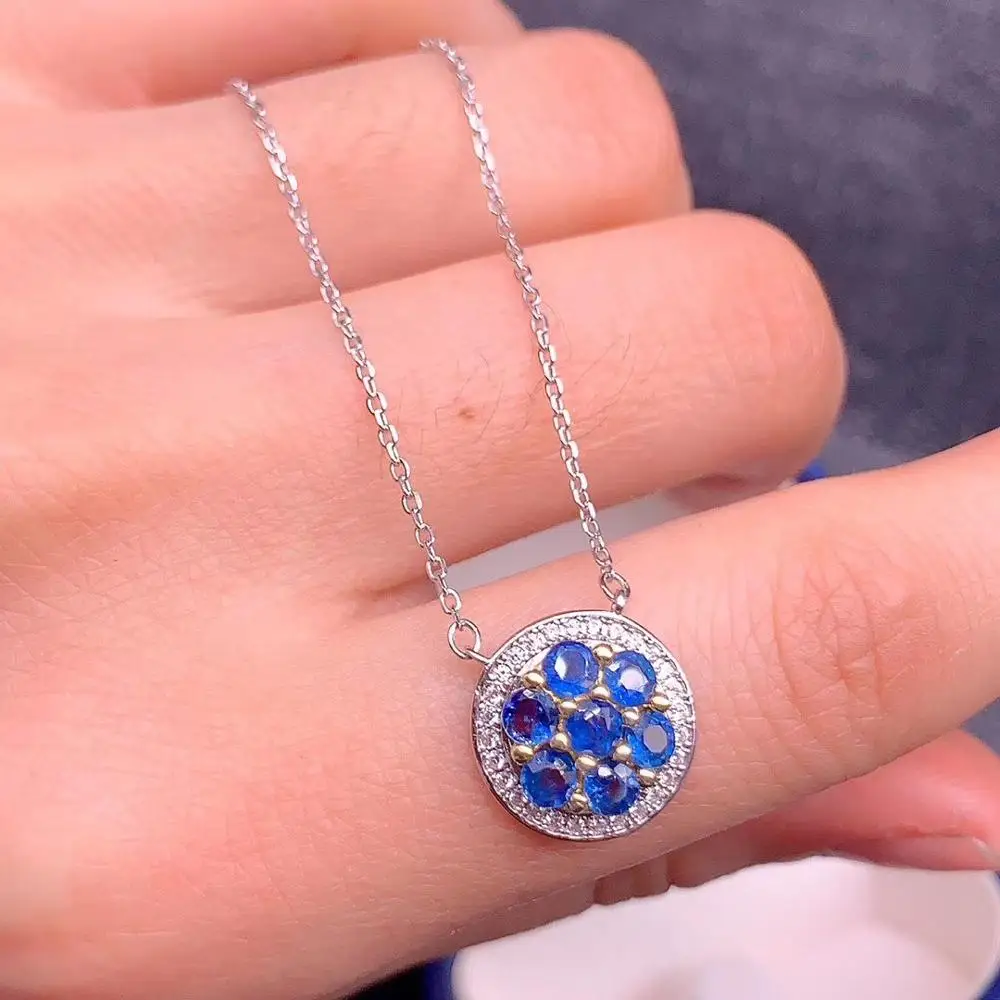 Ожерелье из натурального сапфира новый стиль китайской горной местности серебро