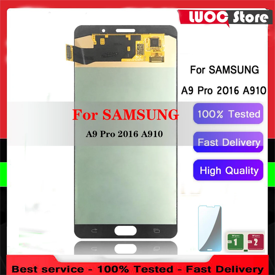 

Super HD AMOLED LCD Display For Samsung Galaxy A9 Pro 2016 A910 A9100 A910F SM-A910F Touch Screen Digitizer Assembly Replacement