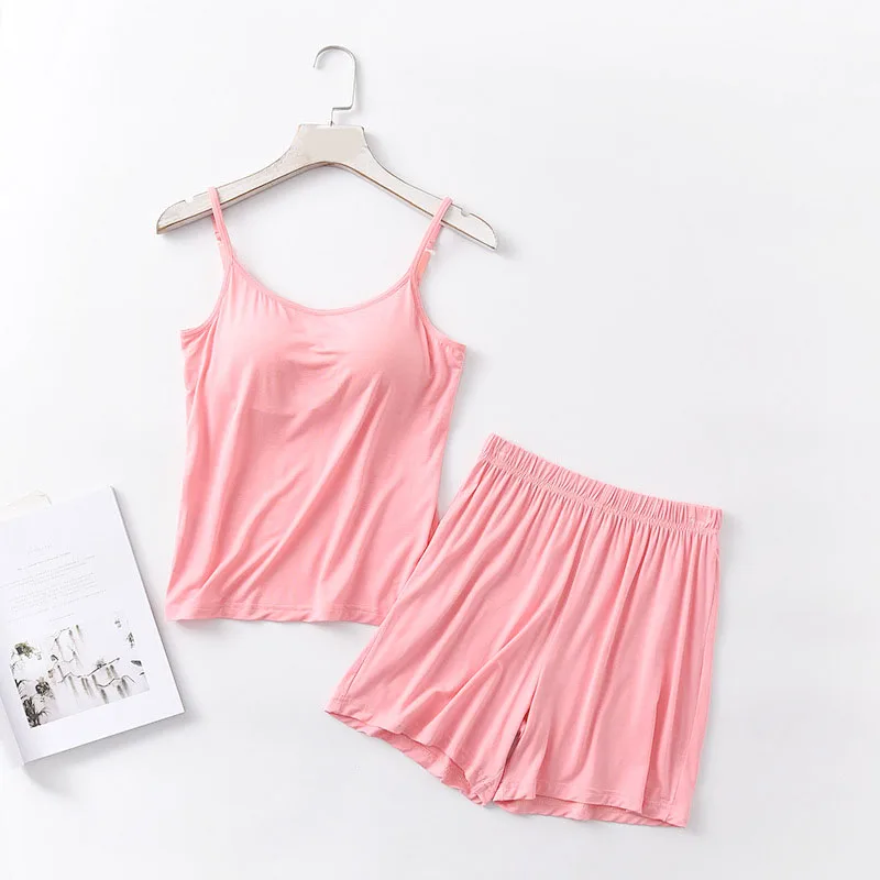 Sanderala женский модал без рукавов бюстгальтер-T Новый пижамный комплект 2020 летний
