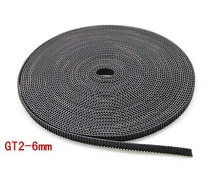 1 метр резинового ремня с открытой зубчатой передачей GT2 2GT-6 мм ширина 6 мм GT2-6 мм для 3D-принтера RepRap Mendel Rostock CNC шкива на.