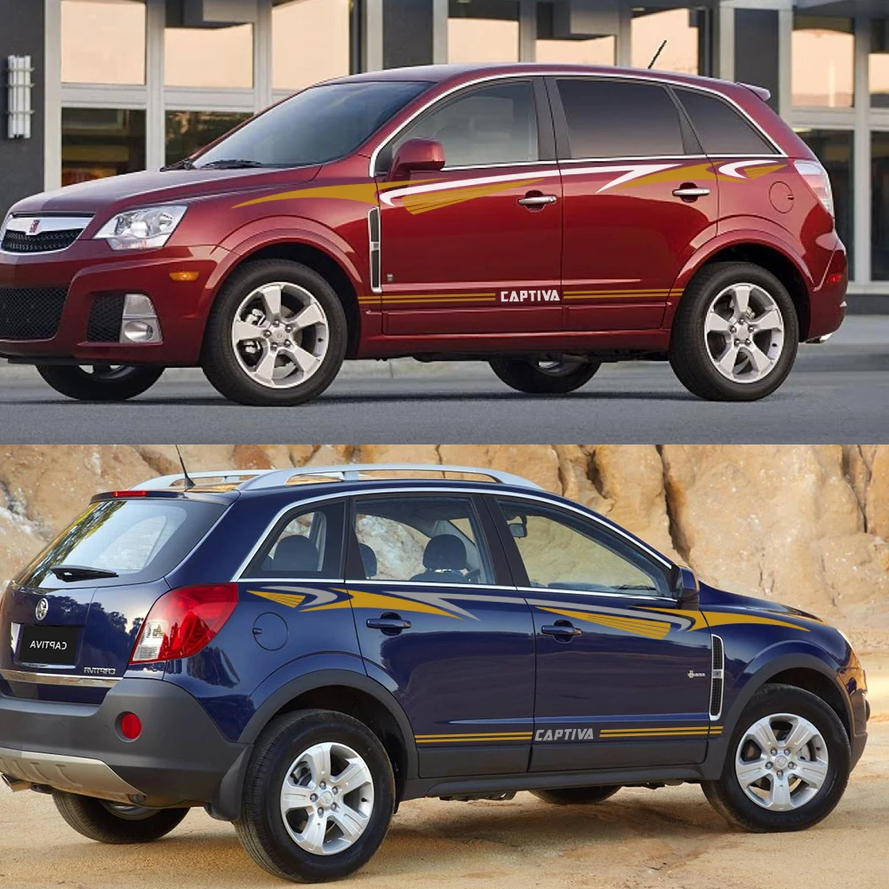 2 шт. для Chevrolet Captiva Автомобильная длинная Боковая дверь наклейка сделай сам