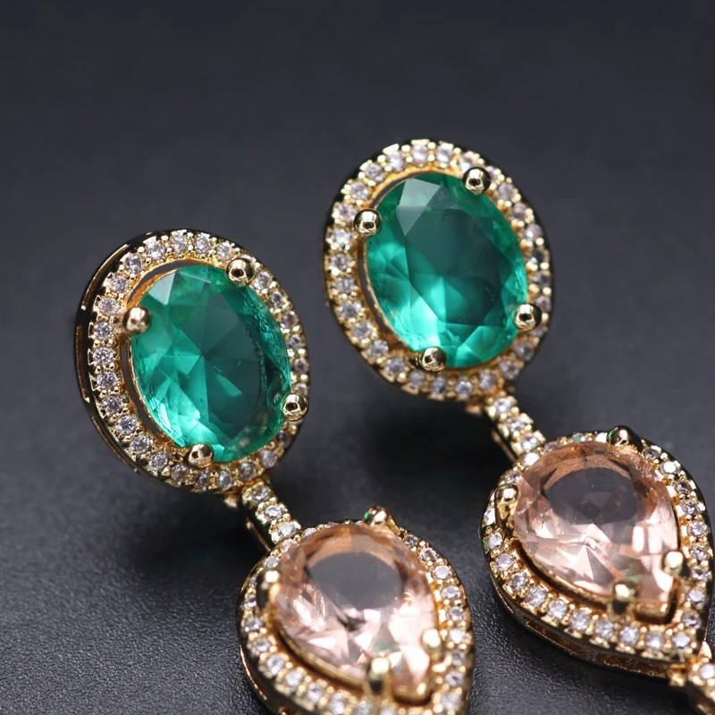 Роскошные комплекты ювелирных изделий в форме капли воды с кристаллами