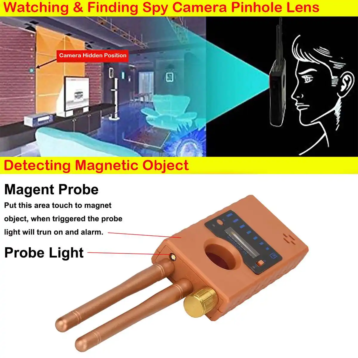 G529 двойная антенна 8000 МГц анти постукивающий шпионский детектор ошибок