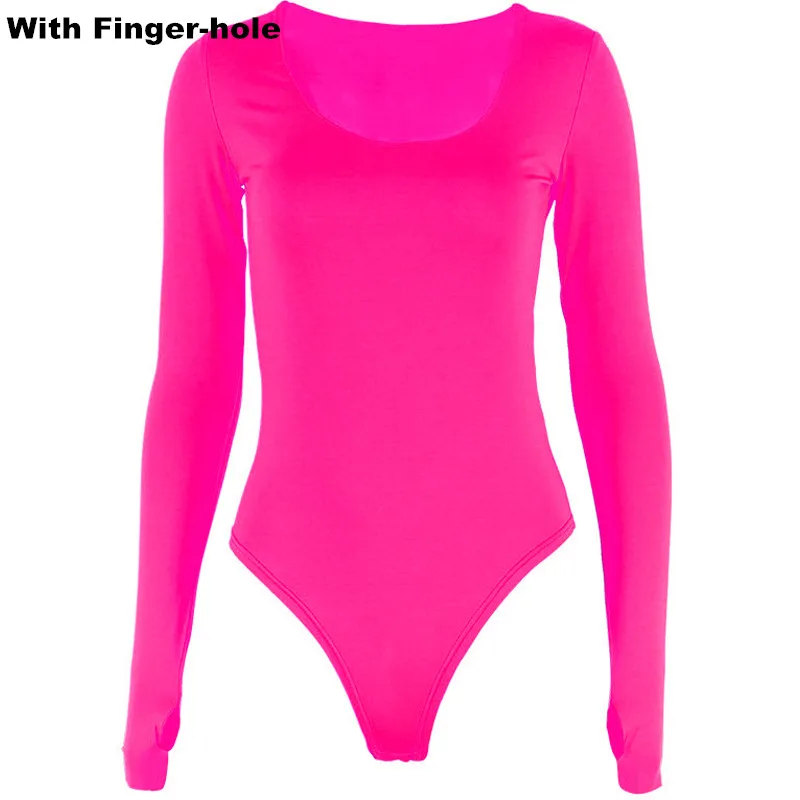 Rose(Finger-hole ) Saimishi Весна Осень Модные Женские однотонные обтягивающие боди с длинным рукавом с высоким воротом реглан рукав стрейч боди костюм комбинезоны - Цвет: Rose(Finger-hole )