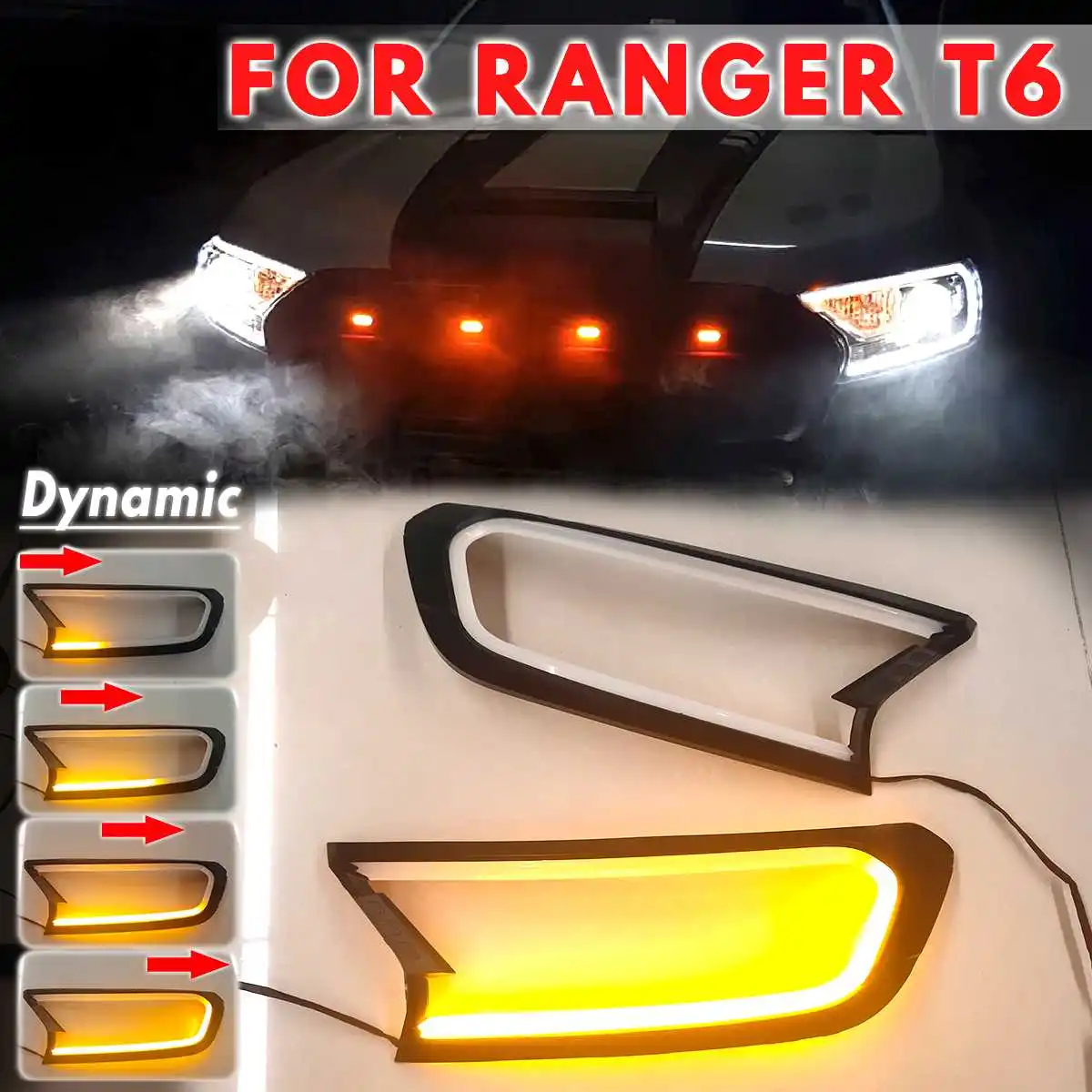 3 стиля 2x светодиодный головной светильник в виде ракушки Накладка для FORD RANGER T6 WILDTRAK ABS колпаки на фары автомобиля