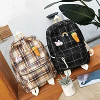 2021 plaid brandy melville women backpack stylish teen college shcoolbag preppy style traveler backpack girls students bookbag