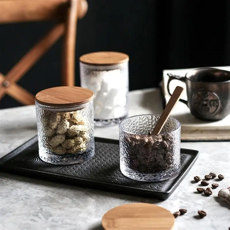 Стеклянная герметичная банка Емкость для хранения пищи бамбуковой крышкой