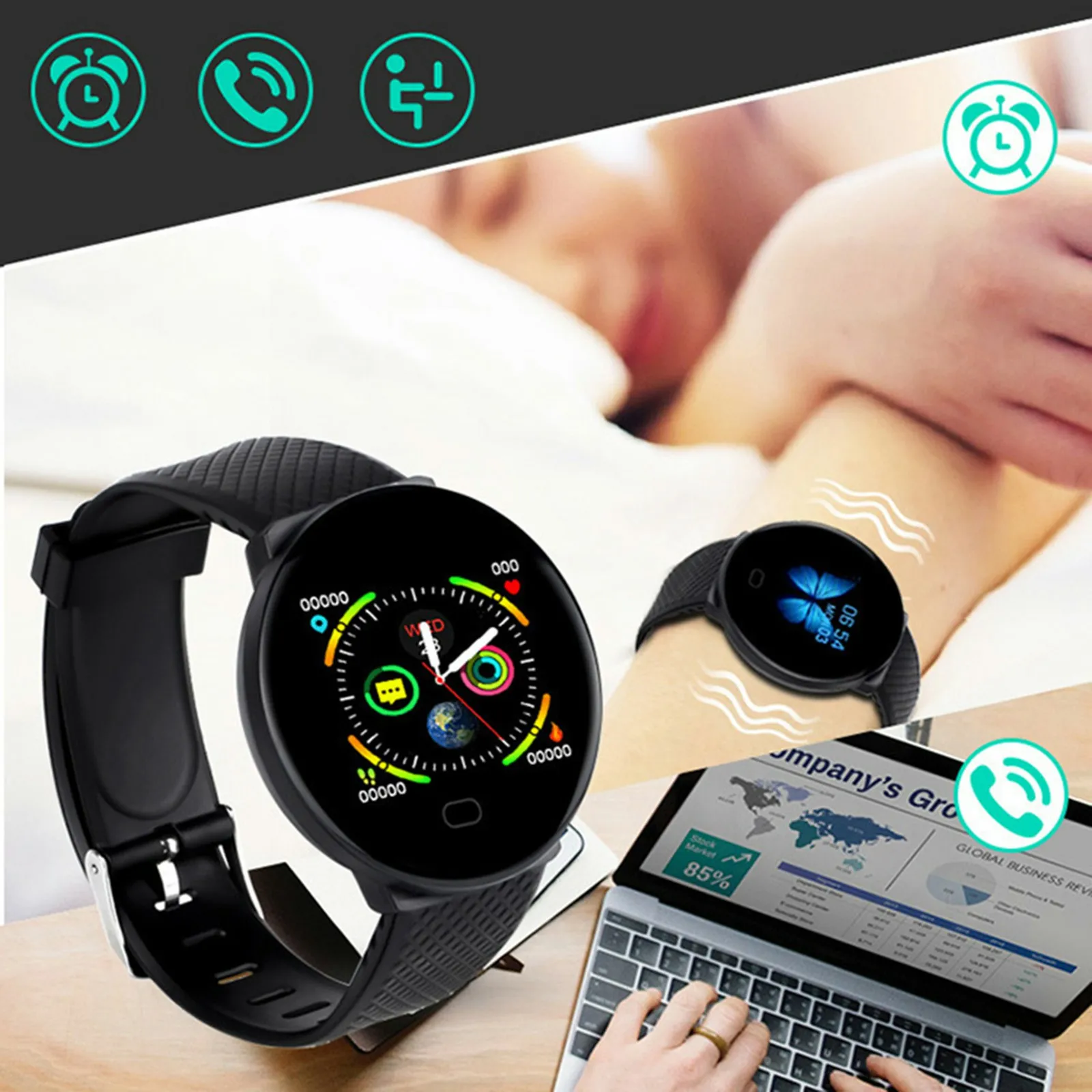 

Heart Rate Blood Pressure Health SmartWatch Men Bluetooth Watch Smart Watch Women Wristband Fitness Tracker Reloj 2021 D19