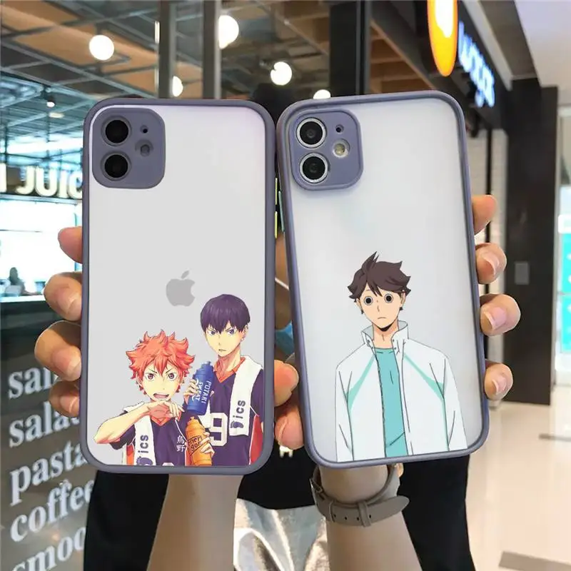 

Haikyuu Oikawa Phone Case matte transparent For gray iPhone 7 8 x xs xr 11 12 pro plus max mini Funda Clear