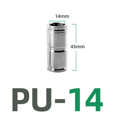 Пневматический соединитель PG из нержавеющей стали 304, быстроразъемный соединитель из ПУ, 4 мм, 6 мм, 8 мм, 10 мм, 12 мм, 14 мм, 16 мм, внешний диаметр