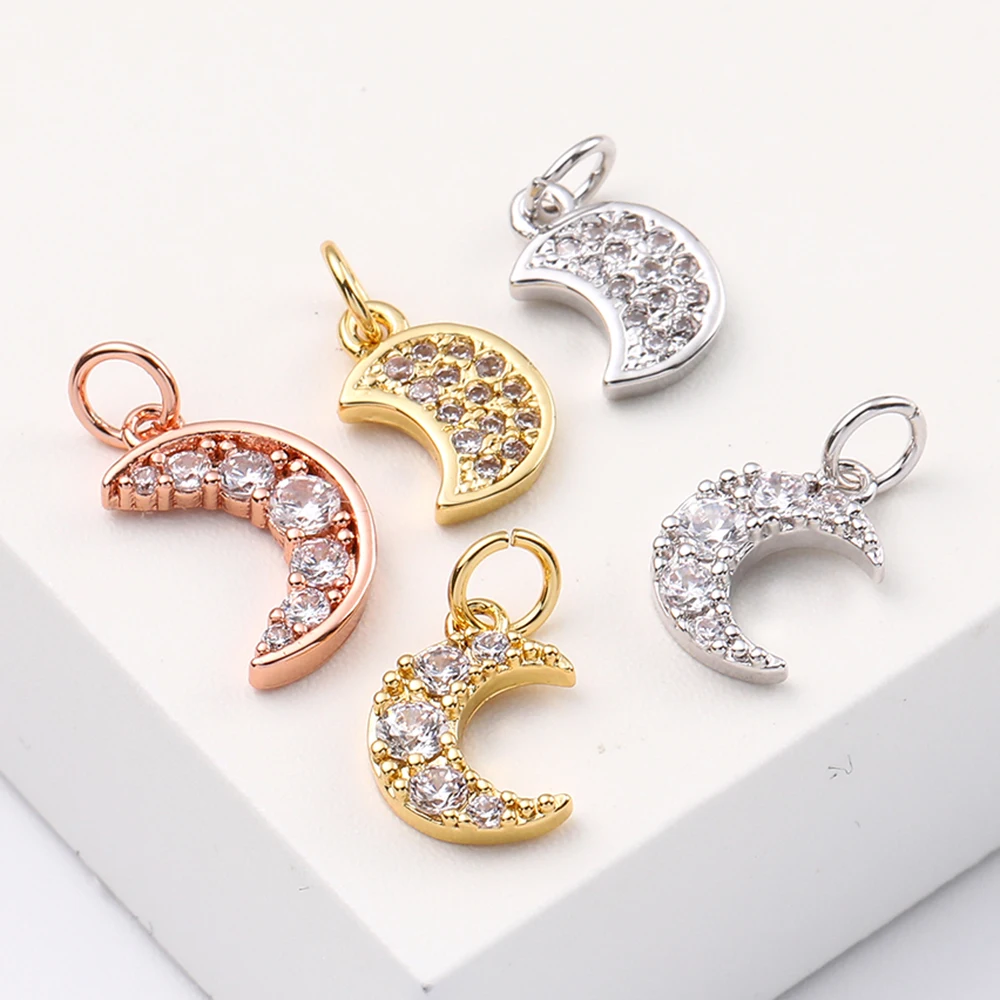 Подвеска в виде Луны для изготовления ювелирных изделий Медный кулон форме