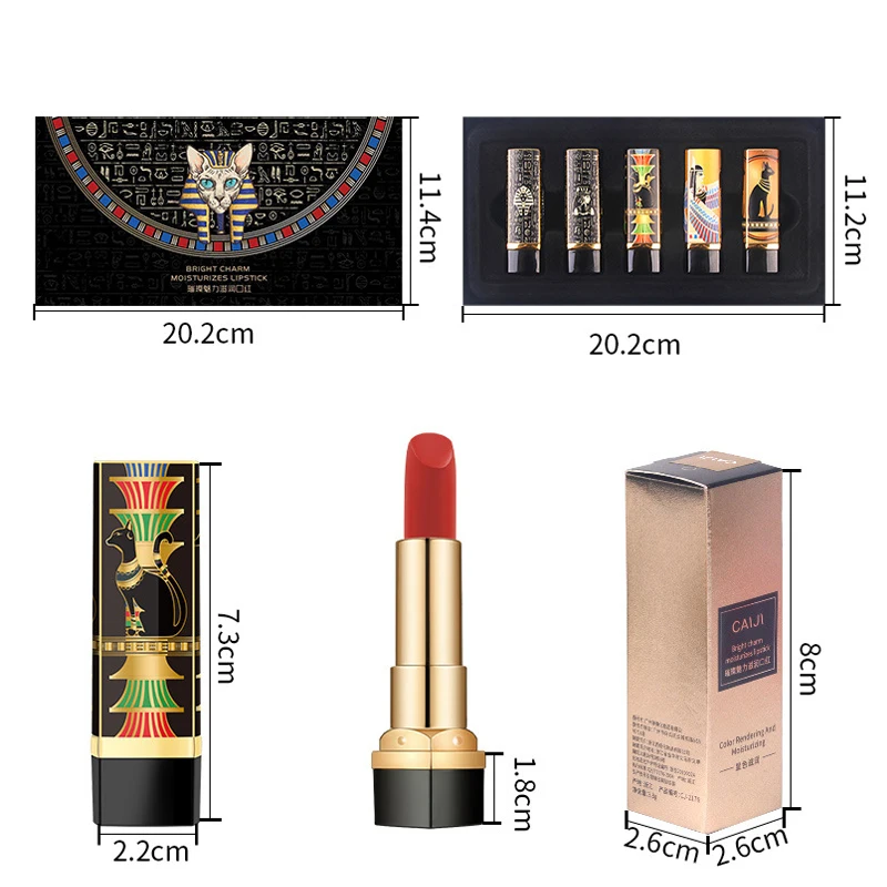 5 цветов новая египетская коллекция помады долговечная водостойкая Сексуальная