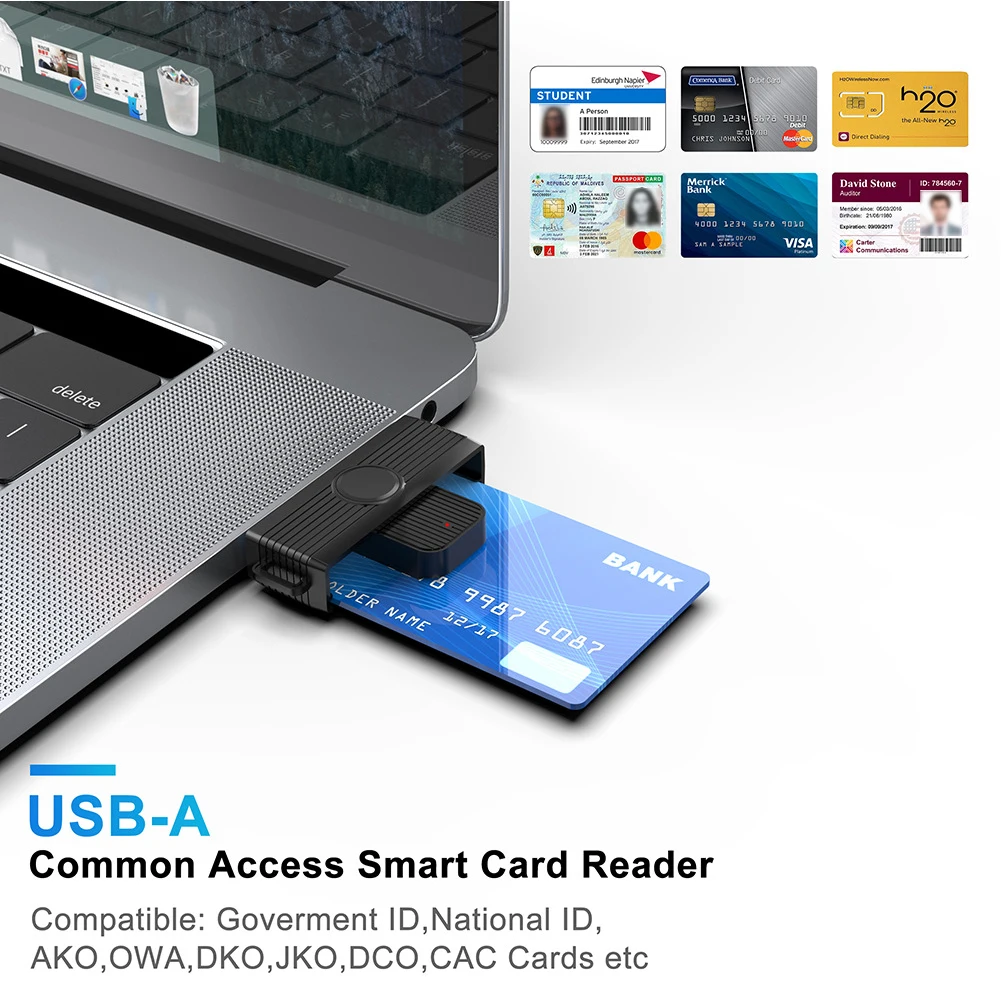 Считыватель смарт-карт CR318 USB 2 0 для банковских карт SIM-карт идентификации