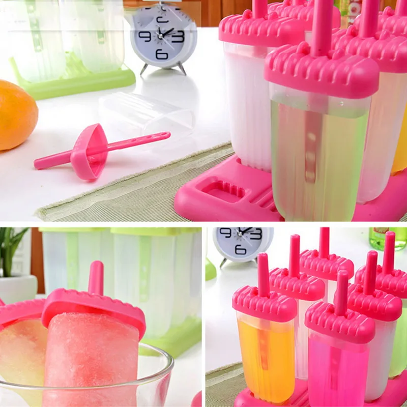 6 ячеек DIY формы для мороженого кухонные инструменты многоразовые фруктового