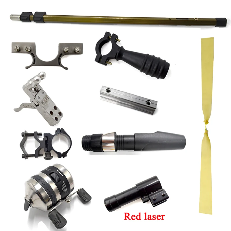 Retractable Laser Aiming Slingshot Fishing Suit High Quality Powerful Catapult Outdoor Hunting Shooting Compound Slingshots | Игрушки и