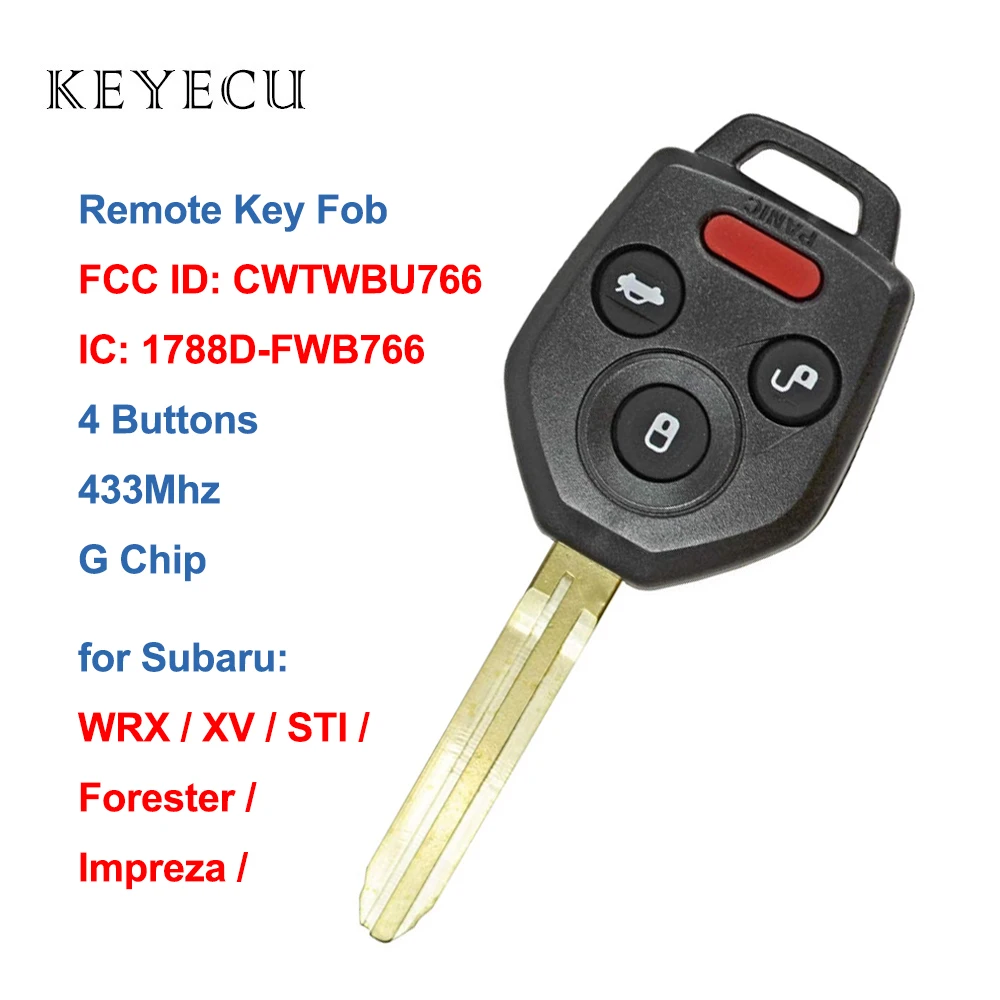 Keyecu CWTWBU766 G чип дистанционный ключ брелок от машины 4 кнопки 433 МГц для Subaru XV Crosstrek STI