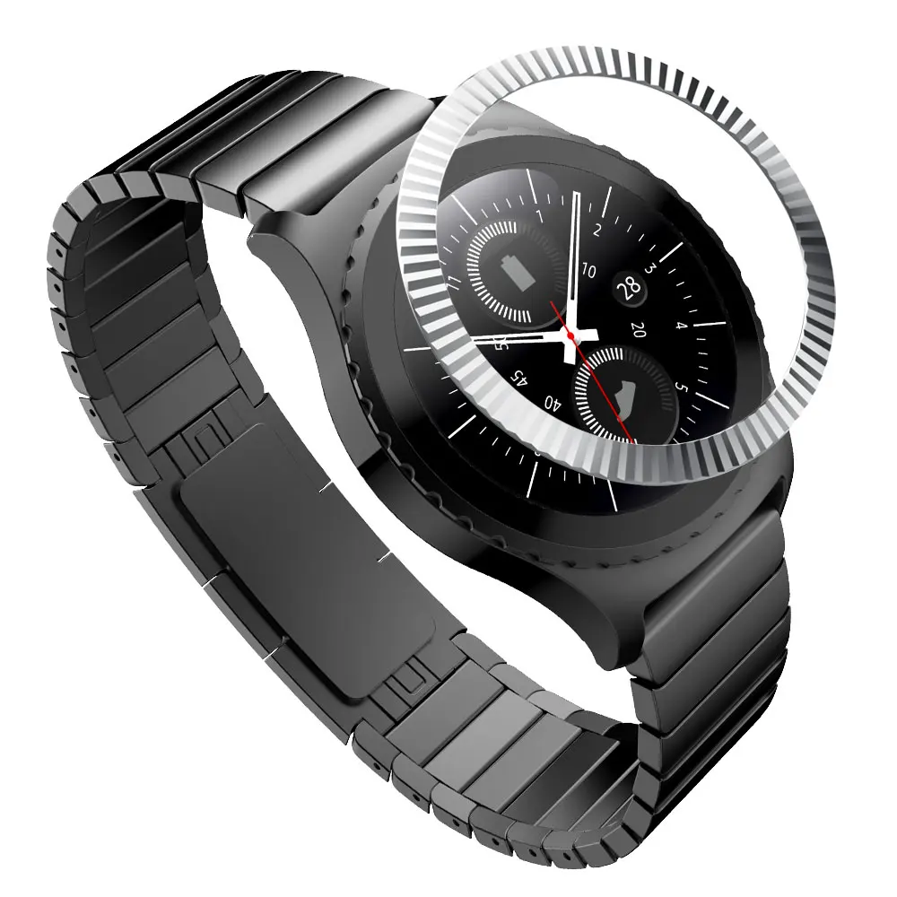 C-Silver Для samsung gear S2 SM-R732 классический БЕЗЕЛЬ для наручных часов кольцо Стайлинг чехол клеющаяся крышка защита от царапин рамка Ringke ободок# C - Цвет ремешка: C-Silver