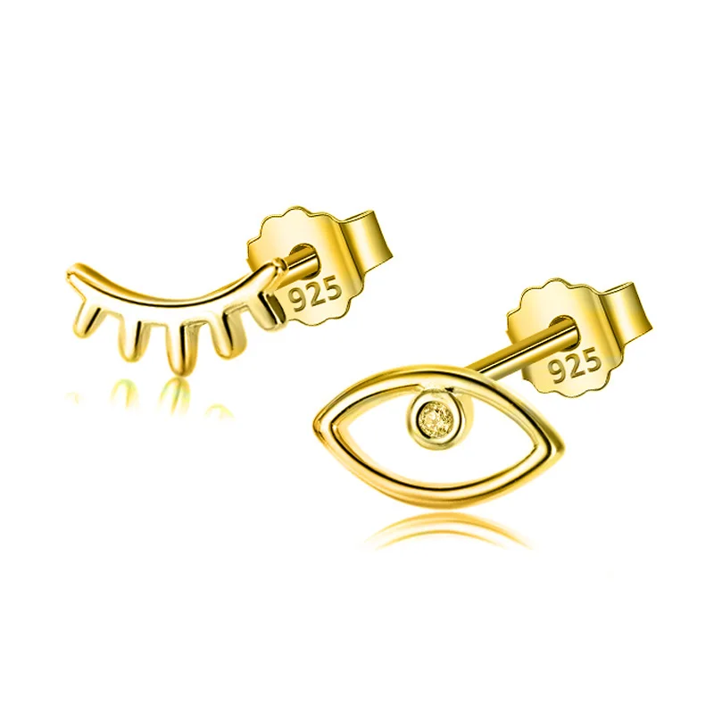 1Pair Gold Trusta 925 пробы серебро Для женщин ювелирные изделия крошечный 8 мм X 5 мм, для бровей, серьги-гвоздики, высокое качество, прекрасный подарок для девочек Дети Леди Г-жа DS210 - Окраска металла: 1Pair Gold