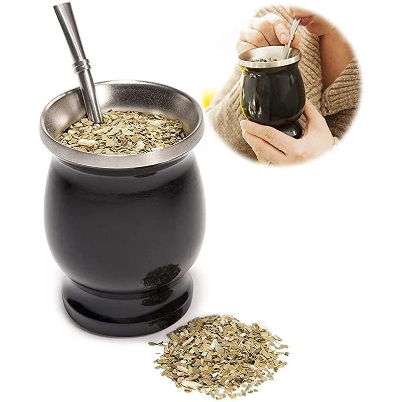 Естественная Тыква Yerba Mate/чайная чашка в комплекте 8 унций бокалы Mate соломенная