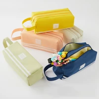 simple pencil case multi layer large capacity cosmetic travel storage bag stationary pen storage bag student pencil case gift