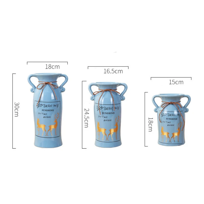 Скандинавская керамическая гидропонная ваза креативная с золотым оленем для