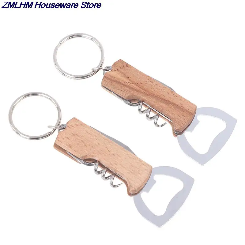 

Многофункциональный штопор из нержавеющей стали с деревянной ручкой, штопор, открывалка для вина, аксессуары для бара вечерние, креативный ...