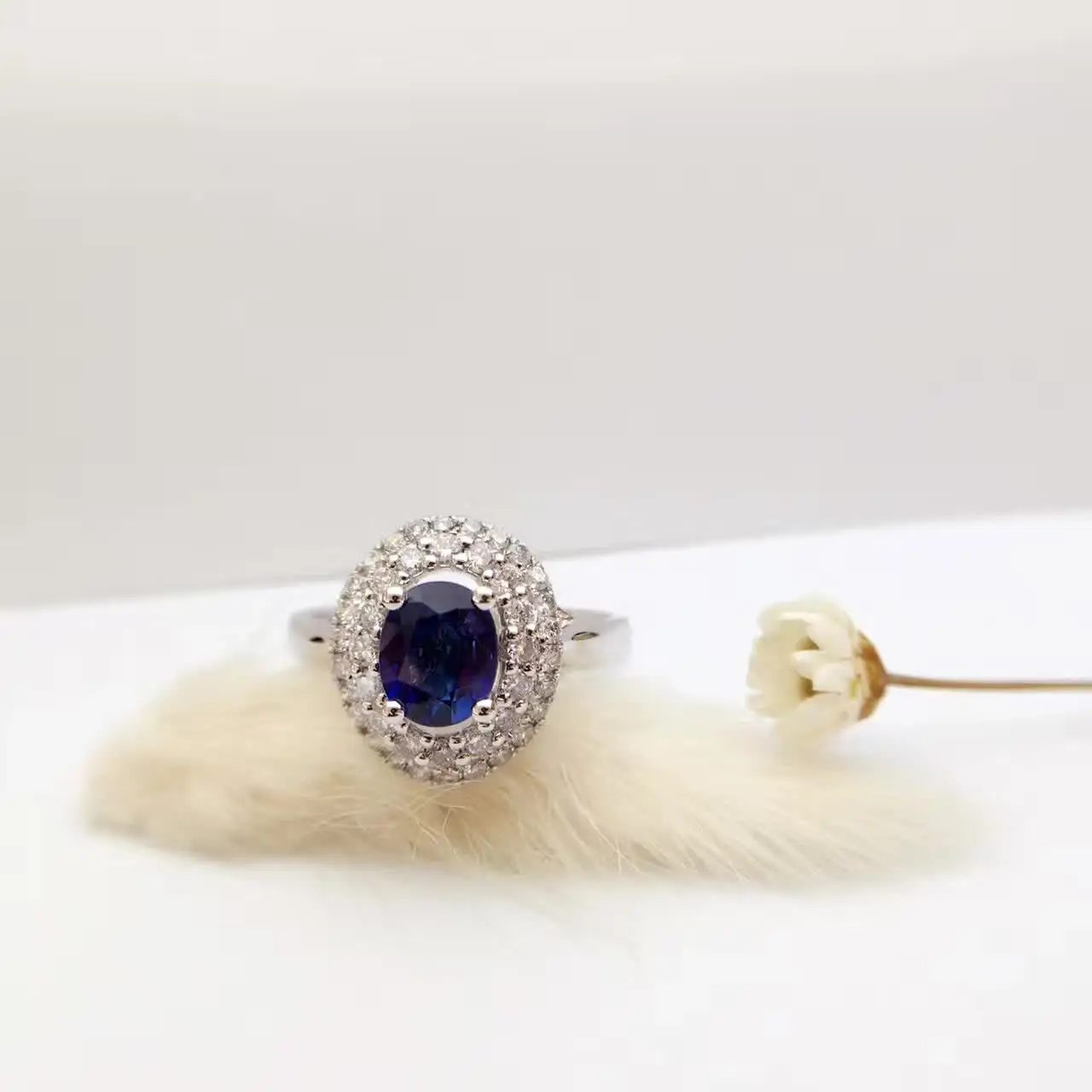 1.18ct+ 0.555ct 18K золото натуральный сапфир женское кольцо с алмазной установкой новое Изысканное Украшение на свадьбу обручальное кольцо