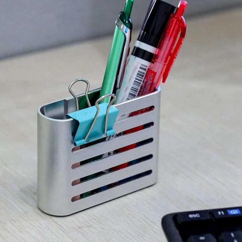 

netic Refrigerator Storage Pencil Holder Locker Organizer Storage Baskets Aluminium Alloy for Kitchen and Office