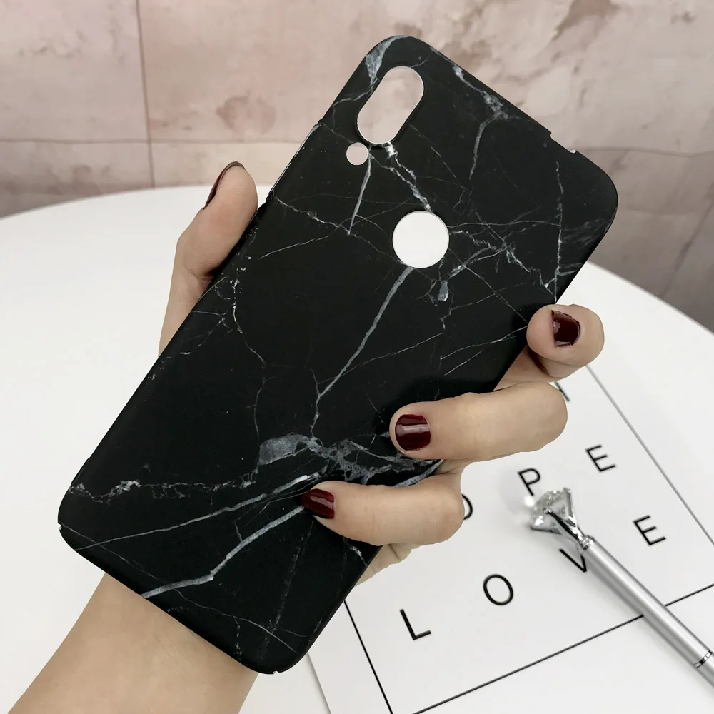Чехол для телефона s для Xiaomi Redmi Note 7 8 Pro, чехол из жесткого поликарбоната, Мраморная матовая задняя крышка, чехол для Xiaomi Redmi Note 7, чехол - Цвет: 10