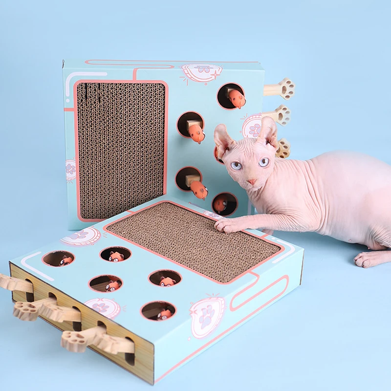 

Хомяк царапин доска шлифовальный коготь отдых Whac-A-Mole многофункциональные игрушки для кошек гофрированная твердая древесина усиливает сча...