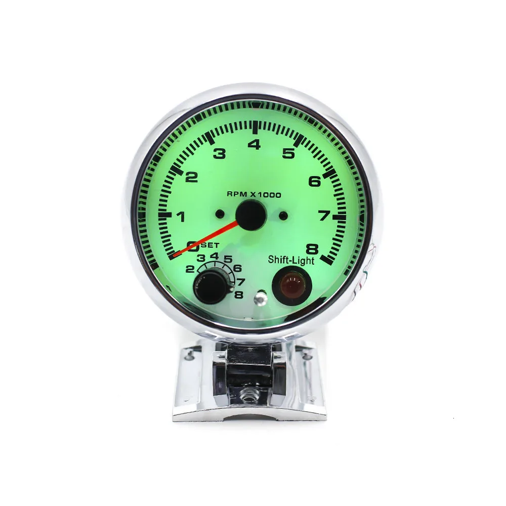CNSPEED холодный 3,7" Тахометр 7 цветов на выбор дисплей Белый лицо хромированный корпус/об/мин датчик YC100141-CN
