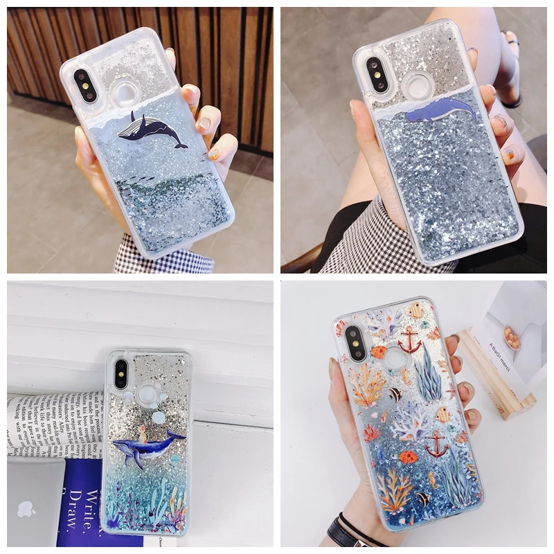 Динамический Жидкий чехол для xiaomi Mi 8 lite 5x 6x MIX 2S A3 F1 зыбучий песок телефона xiomi redmi