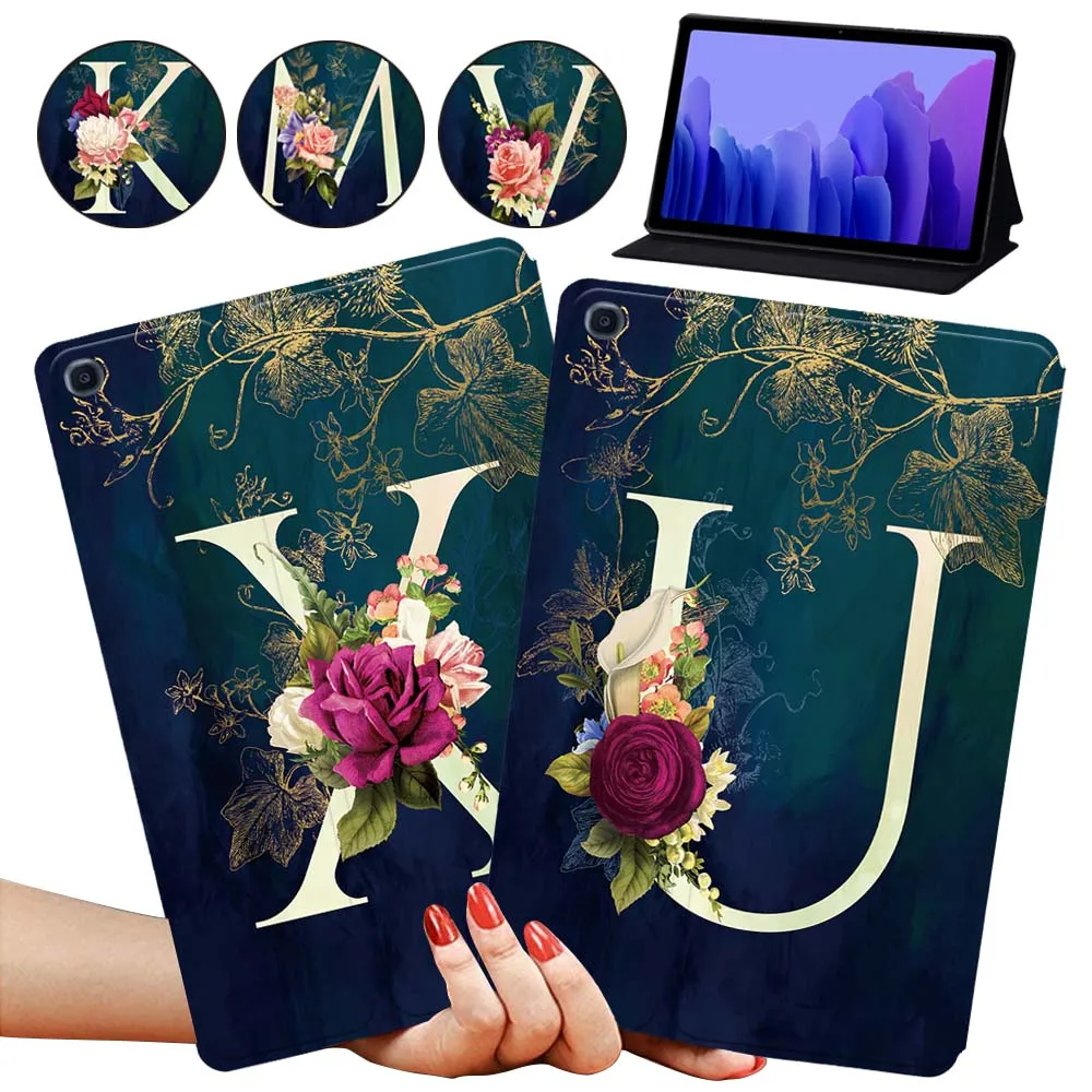 

For Samsung Galaxy Tab A7 10.4 SM-T500 Tablet Cover Case for Samsung Galaxy Tab A7 10.4 SM-T505 Flower Letter Series Tablet Case