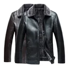 XL-8XL Зимняя новая мужская кожаная куртка и пальто высокого качества плюс бархат большого размера XL-8XL Удобная кожаная куртка среднего возраста из толстой кожи Мужские пальто