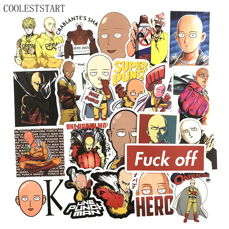 50 шт./компл. ONE PUNCH-MAN аниме-наклейки для багажа ноутбука ноутбук электроger электроскутер Автомобиль Велосипед мультфильм наклейки