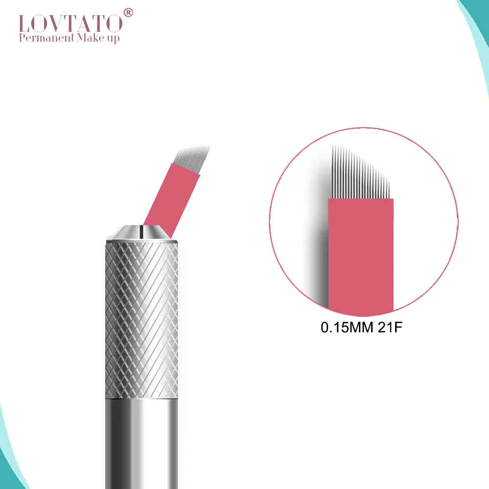 

Микроблейдинг 0,15 мм Tebori лезвия иглы для татуажа иглы для перманентного макияжа 21 плоский ручной лезвие для бровей принадлежности для татуа...
